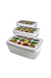 Gıda Saklama Kabı Erzak Saklama Kabı Meyve Sebze Et Balıkları Taze Ve Kuru Tutmak 850ml X 3'lü Set