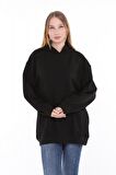 Pastelastore Pamuklu Kapüşonlu 2 İplik Baharlık Oversize Sweatshirt