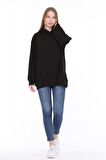 Pastelastore Pamuklu Kapüşonlu 2 İplik Baharlık Oversize Sweatshirt