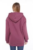 Pastelastore Pamuklu Kapüşonlu 3 İplik Şardonlu Kalın Oversize Sweatshirt