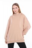 Pastelastore Pamuklu Kapüşonlu 2 İplik Baharlık Oversize Sweatshirt
