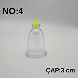 Hacamat & Masaj Kupası No:4 Silikon Tıpalı 10 adet