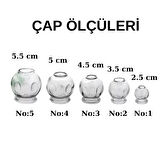 Cam Masaj & Hacamat Kupası No:2 Küçük Boy 4 Adet