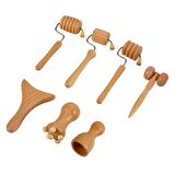 Mini Ahşap Yüz Masaj Aparatı & Madero Terapi Guasha 7'li Set