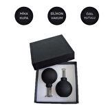 Mika Silikon Vakumlu Yüz Masaj Kupası 2'li Set Siyah Renk