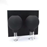 Mika Silikon Vakumlu Yüz Masaj Kupası 2'li Set Siyah Renk