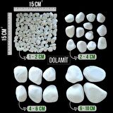 AHS Beyaz Dolomit Taş 100 Kg 6-10 Cm Dere Çakıl Taşı Bahçe Peyzaj Süs Taşı Saksı Teraryum Akvaryum Taşı