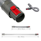 Dyson V10 V11 Uyumlu Temizlik Başlık Seti I Hortum + Uzun Uç + Fırça Uç + Tetik Seti
