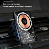 Winex 15W Magsafe Sensörlü Araç İçi Kablosuz Hızlı Şarj Aleti ve Telefon Tutucu YK3454 