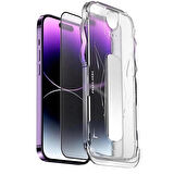 ScHitec Apple iPhone 15 Pro Max 5D Hayalet Ekran Koruyucu Magic Kolay Uygulama Aparatlı