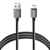 Philips 3A 60W UsbA to Type-C Deri Kaplama Hızlı Şarj Data Kablosu 1.2m + ScHitec Type-C to UsbA 3.0 Dönüştürücü Adaptör