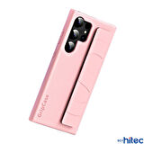 ScHitec Samsung Galaxy S24 Ultra Uyumlu Premium Case Parmak Askılı Telefon Kılıfı Pembe