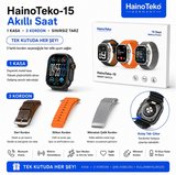 Haino Teko 15 Amoled Ekran Su Geçirmez 15 Gün Şarj ve 3 Kordon Seti Dahil Akıllı Saat Gümüş