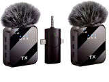 ScHitec 3in1 Type-C Lightning 3.5mm Çıkışlı İkili Kablosuz HD Wireless Yaka Mikrofonu F11-2