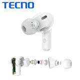 Tecno TWS Kablosuz Airbuds Kulaklık Beyaz BT5.0 TCBD01