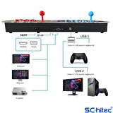 ScHitec 4K Fashion Arcade Station 3D 26800 Oyunlu TV Baglanan Pandora Atari Makinası 