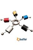 BUFFER® Hareketli Araba Vites Anahtarlık Altı Hız Manuel Vites Dişli Shifter Topuzu Metal Anahtarlık