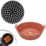 BUFFER® Siyah Silikon 23 cm  ve Vizon 20 cm Airfryer Pişirme Matı