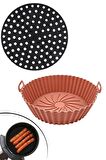 BUFFER® Siyah Silikon 23 cm  ve Vizon 20 cm Airfryer Pişirme Matı