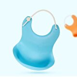 BUFFER® Çocuk Bebek Mama Önlüğü Dökülme Engelleyici Bükülebilir Silikon Mavi