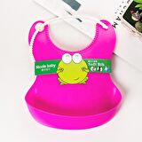 BUFFER® Çocuk Bebek Mama Önlüğü Dökülme Engelleyici Bükülebilir Silikon Pembe