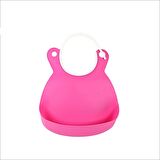 BUFFER® Çocuk Bebek Mama Önlüğü Dökülme Engelleyici Bükülebilir Silikon Pembe