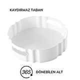  BUFFER® 360 Derece Dönebilen Mekanizmalı Yuvarlak Tepsi Organizer + Manyetik Bıçak Askısı 33Cm