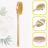 BUFFER® Doğal At Kılı Selülit Karşıtı Ahşap Banyo Fırçası+2'li Yüz Masaj Aleti Yeşim Taşı Seti