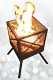 Bahçe Şöminesi Ateş Çukuru 60 Litre Büyük Boy Şömine Bahçe Sobası Balkon Isıtma Fire Pit