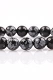 Sertifikalı Karlı Obsidyen Doğal Taş Bileklik - 8 Mm
