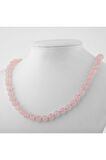 Pembe Kuvars (gül Kuvars) 6 Mm Düğümlü Doğal Taş Kolye