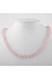 Pembe Kuvars (gül Kuvars) 6 Mm Düğümlü Doğal Taş Kolye