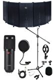 Lastvoice BM800PF Mikrofon Yalıtım Paneli Stand Filtre Shock Mount Set