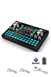 Midex A2-VS20 Üst Seviye Stüdyo Kayıt Canlı Yayın Şarjlı Ses Kartı Efektli Radyo Mikseri (Telefon ve PC Podcast)