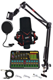 Midex GMX-1 Platinium Set Condenser Mikrofon Ses Kartı Canlı Yayın Paketi (Telefon ve PC)