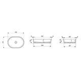 Bocchi Slim Line Oval Lavabo 55x38 cm Parlak Beyaz