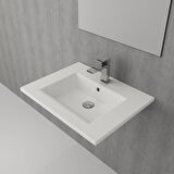 Bocchi Milano Etajerli Lavabo 60 cm Parlak Beyaz
