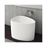 Bocchi Etna 58 cm Tezgah Üstü Monoblok Lavabo Parlak Beyaz