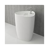 Bocchi Etna Monoblok Lavabo 58 cm Batarya Banklı Mat Beyaz