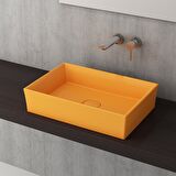 Bocchi Vessel 56 cm Dikdörtgen Mandalina Sarısı Lavabo