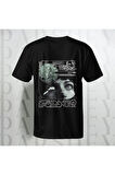 Special Girl Eye Baskılı Siyah Yarım Kollu Bisiklet Yaka Unisex Oversize T-shirt