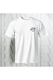 Robot Arka Desenli Bisiklet Yaka Yarım Kollu Beyaz Unisex Oversize T-shirt