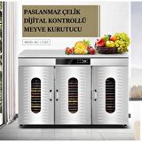 Dalle LT-021 Dijital, Paslanmaz Çelik Gıda ve Meyve Kurutma Makinesi 60 Katmanlı