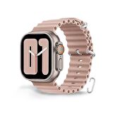 Cosmostech Akıllı Saat Watch için Uyumlu 42MM 44MM 45MM 49MM 1/2/3/4/5/6/se/7/8/ultra Akıllı Saat Silikon Kordon ve Kayışı Pembe