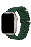 Apple Watch Uyumlu 42MM 44MM 45MM 49MM 1/2/3/4/5/6/se/7/8/ultra Akıllı Saat Ocean Kordon ve Kayışı Asker Yeşili