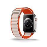 Cosmostech Akıllı Saat Watch için Uyumlu 42MM 44MM 45MM 49MM 1/2/3/4/5/6/se/7/8/ultra Çift Katman Kordon ve Kayışı Turuncu(Beyaz)