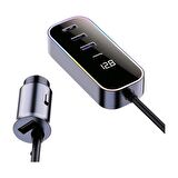 Cosmostech Araba Çakmak Şarj Cihazı 105W 5 Portlu Süper Hızlı Fast Car Charger, Type-C - 4 USB