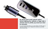 Cosmostech Araba Çakmak Şarj Cihazı 105W 5 Portlu Süper Hızlı Fast Car Charger, Type-C - 4 USB