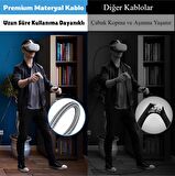 Cosmostech Oculus Quest Link Kablosu 1/2 Uyumlu USB 3.2 Data Aktarım ve Şarj Kablosu Oculus Cable 3m - G