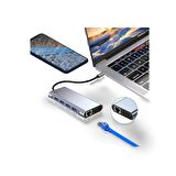 Cosmostech Macbook Pro Air Type-C 11 In 1, 4K Hdmı, Vga, Pd, Usb3.0, RJ45 Ethernet, Sd/tf Card Reader, 3.5mm Aux, Çevirici Hub Adaptör